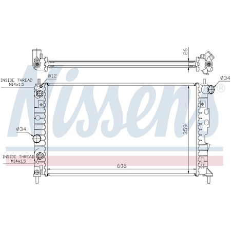 Nissen Nissens Radiator, 68003A 68003A